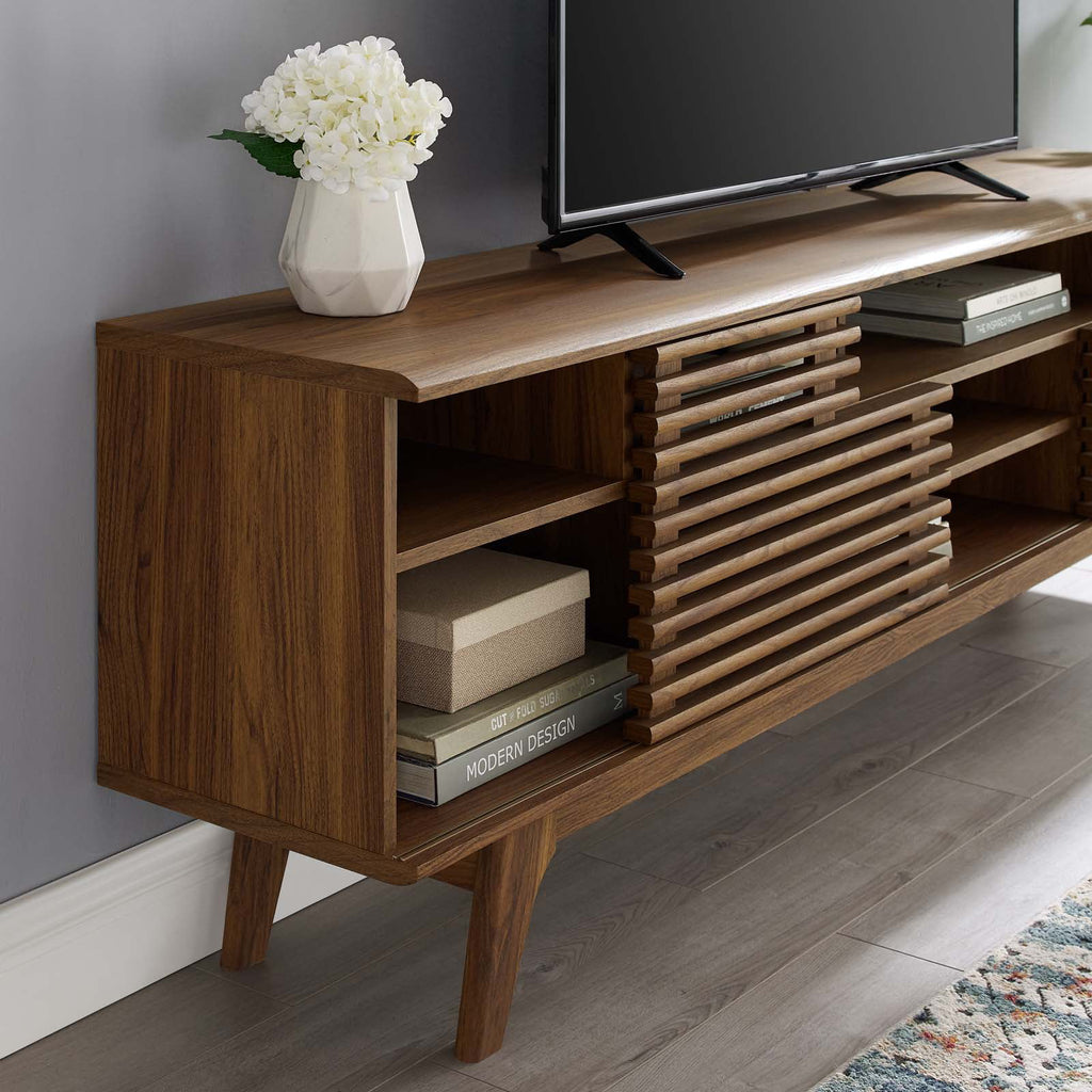 71" Walnut Media Console TV Stand O547733