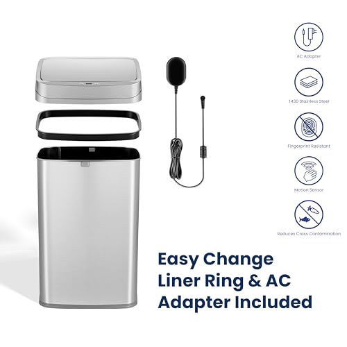 13 Gallon Odor Neutralizing Motion Sensor Trash Can H19301