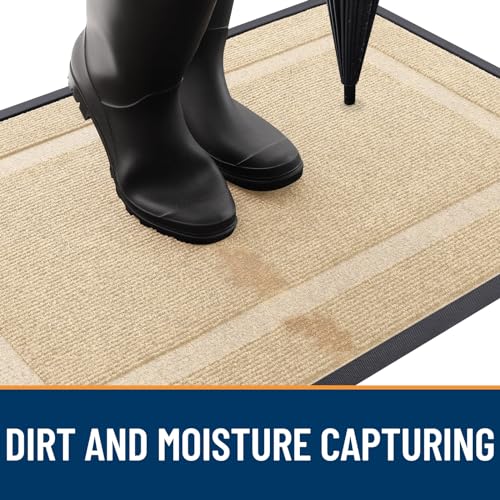 Black Waterproof Natural Rubber Doormat P55717