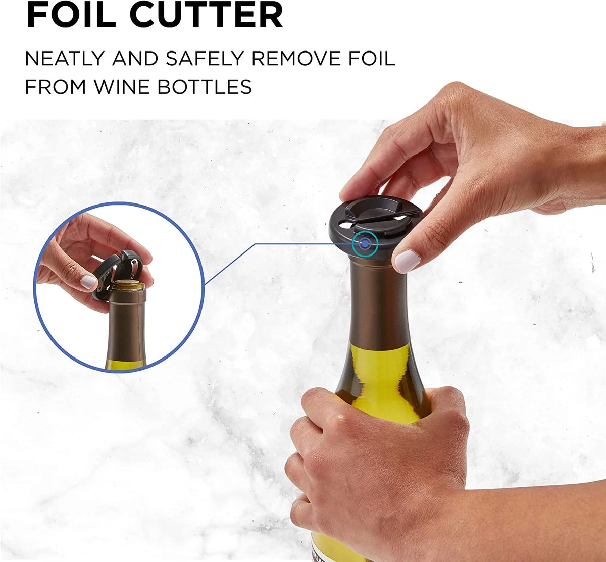 Wine Accessory Kit with Electric Bottle Opener, Aerator Dispenser, Preserver Pump, Cork Stoppers & Foil Cutter P697944