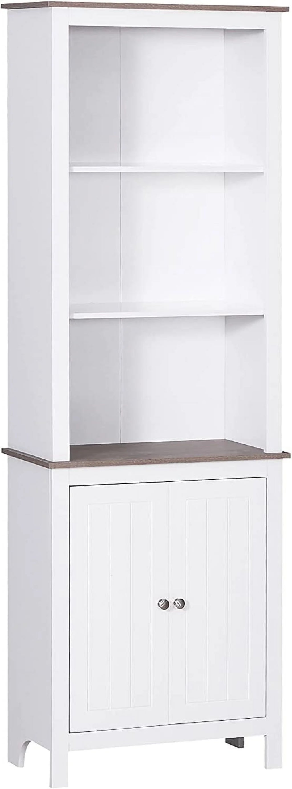White 3-Tier Double Door Storage Cabinet Y9090