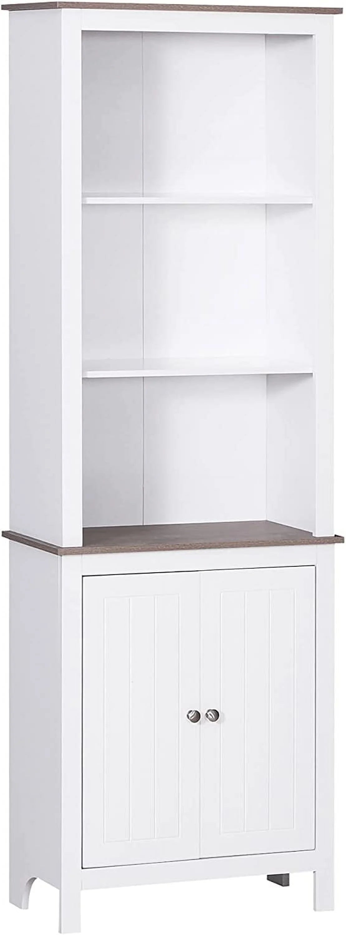 White 3-Tier Double Door Storage Cabinet Y9090