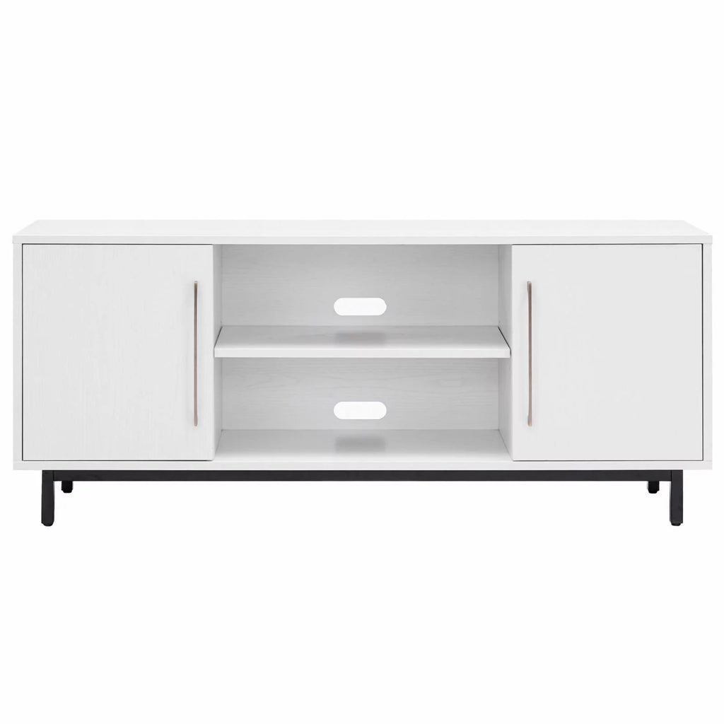 White Antiqued Gray Oak Rectangular TV Stand N641