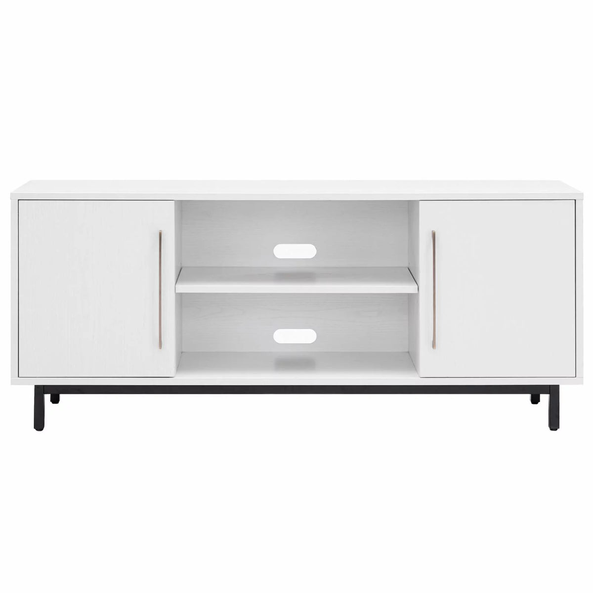 White Antiqued Gray Oak Rectangular TV Stand N641