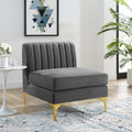 Gray Channel Tufted Performance Velvet Armless Chair A71000