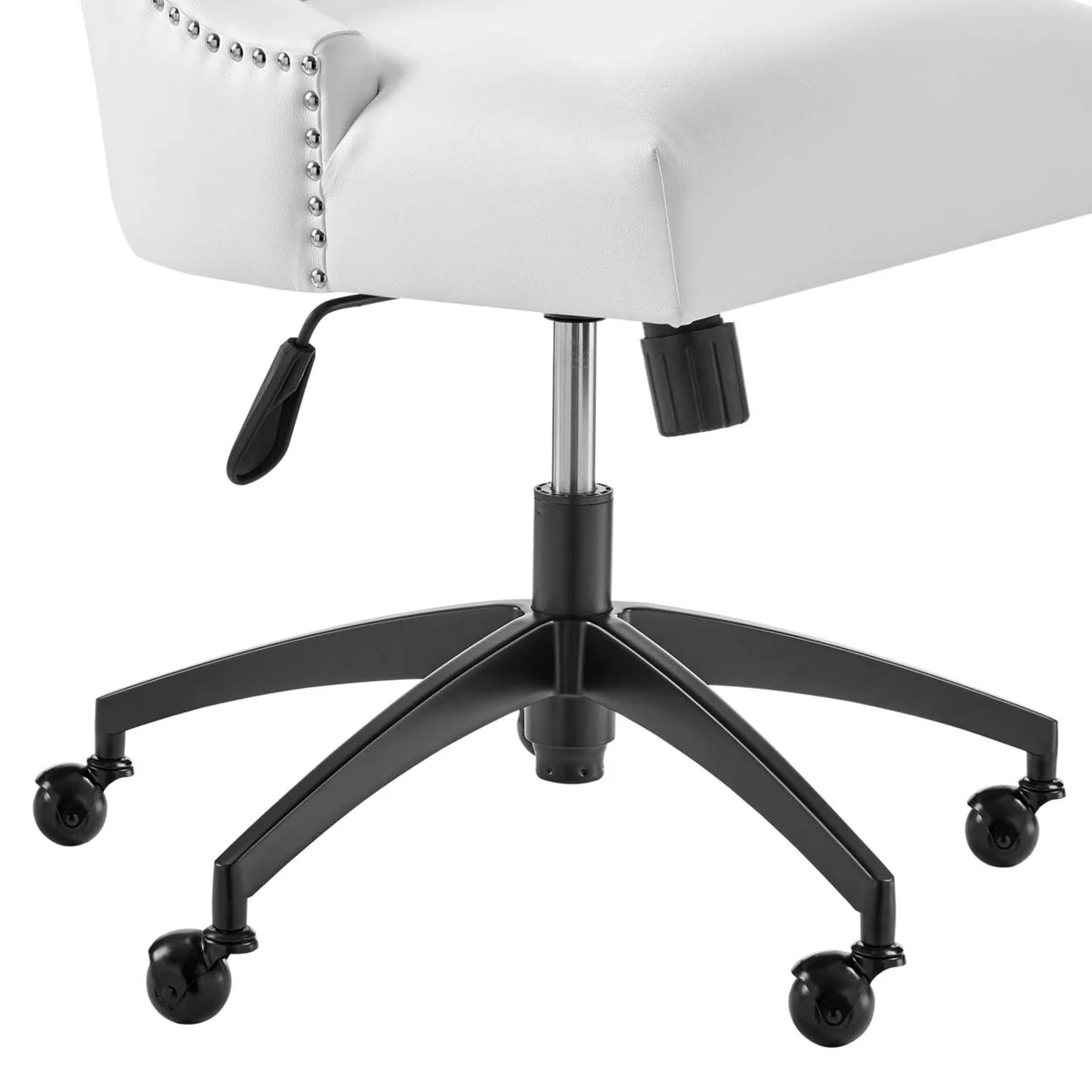Black White Vegan Leather Office Chair U614
