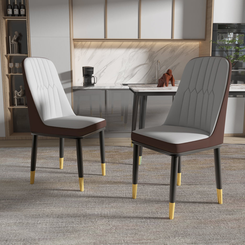 Faux Leather Dining Chairs Set of 2 Gray K712399