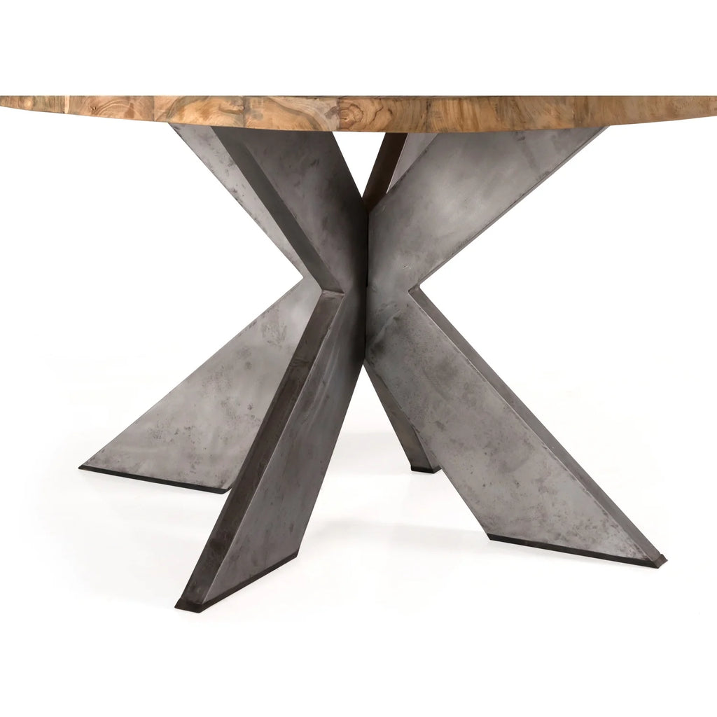 Round Recycled Teak Wood Dining Table K605911