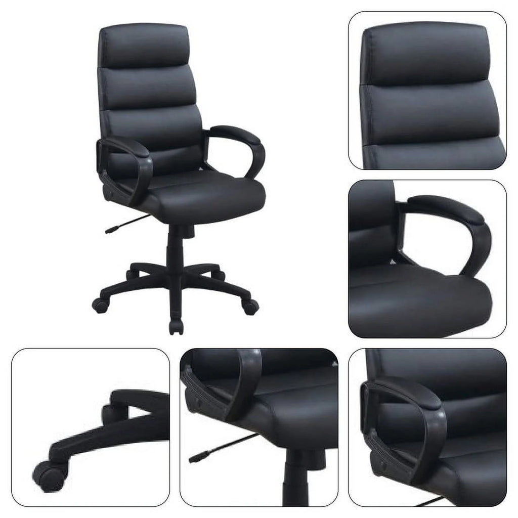 Black Bonded Leather Office Chair V391131