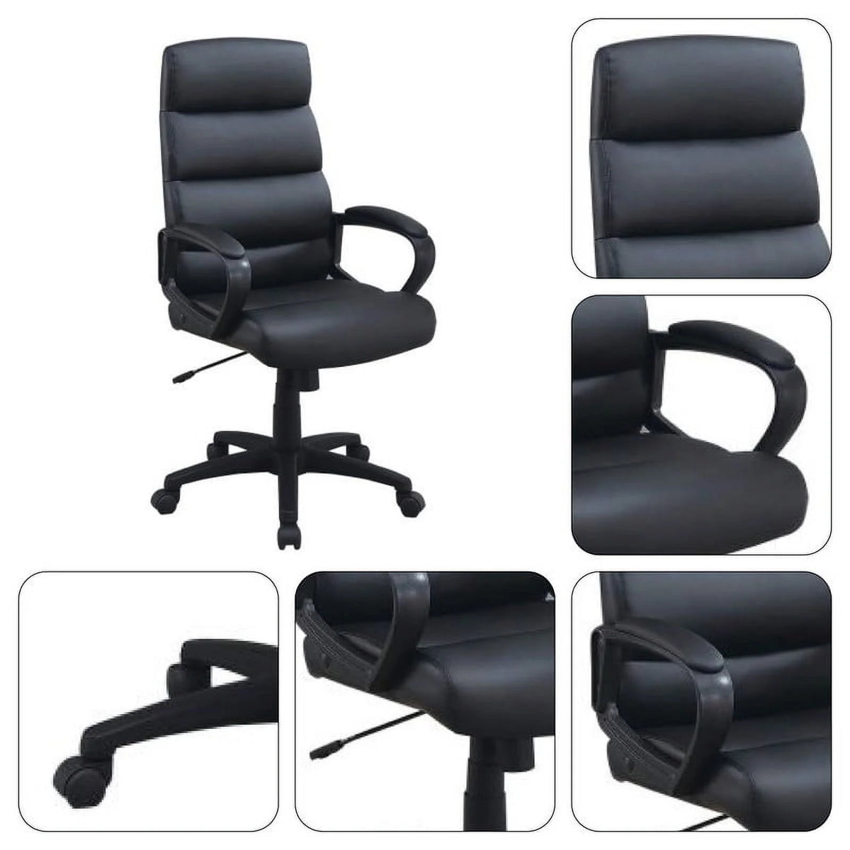 Black Bonded Leather Office Chair V391131