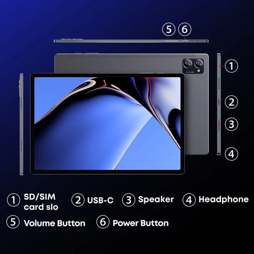 10.1" Tablet 128GB ROM 6GB RAM Android 12 E4982