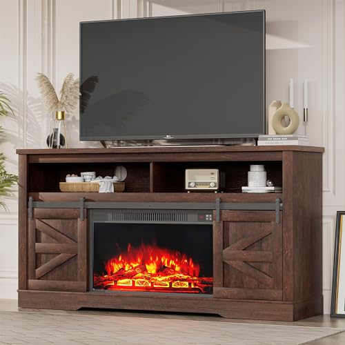 Farmhouse TV Stand for Televisions up to 65 Inches, 58 Inch, Milk White H6015