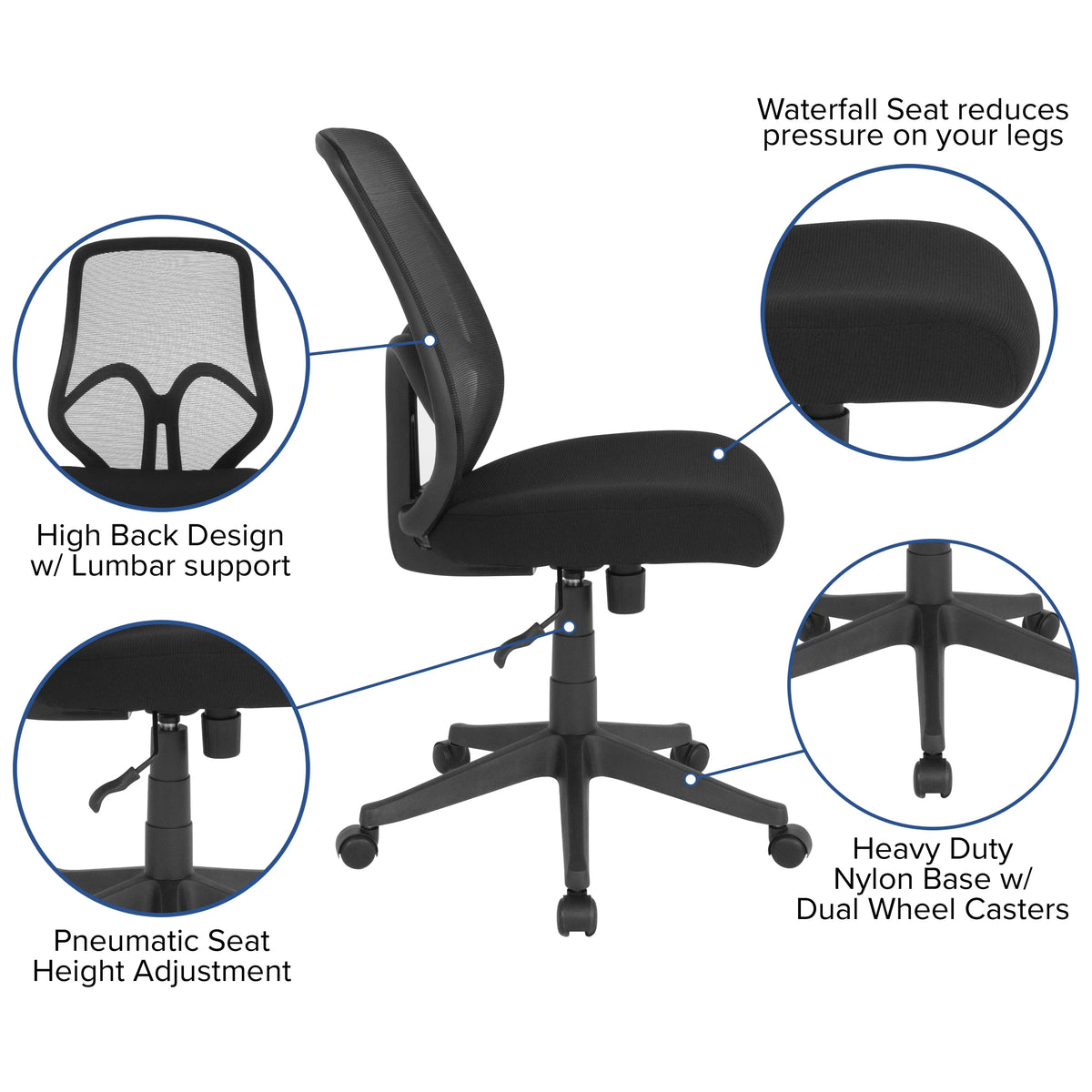 High Back Black Mesh Office Chair L84772