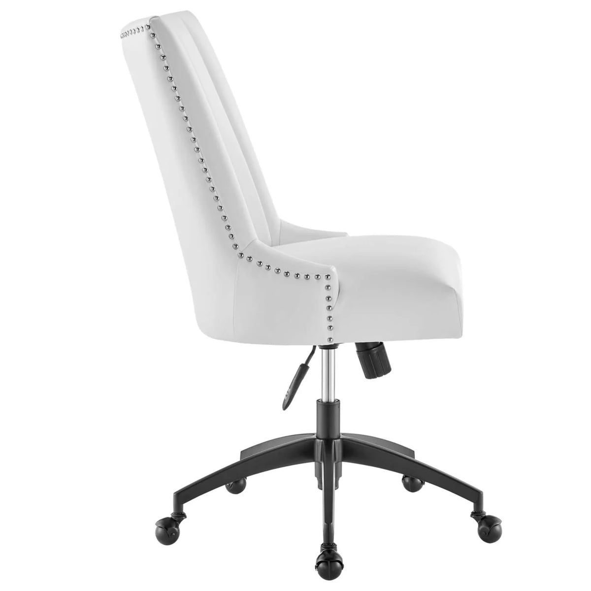 Black White Vegan Leather Office Chair U614