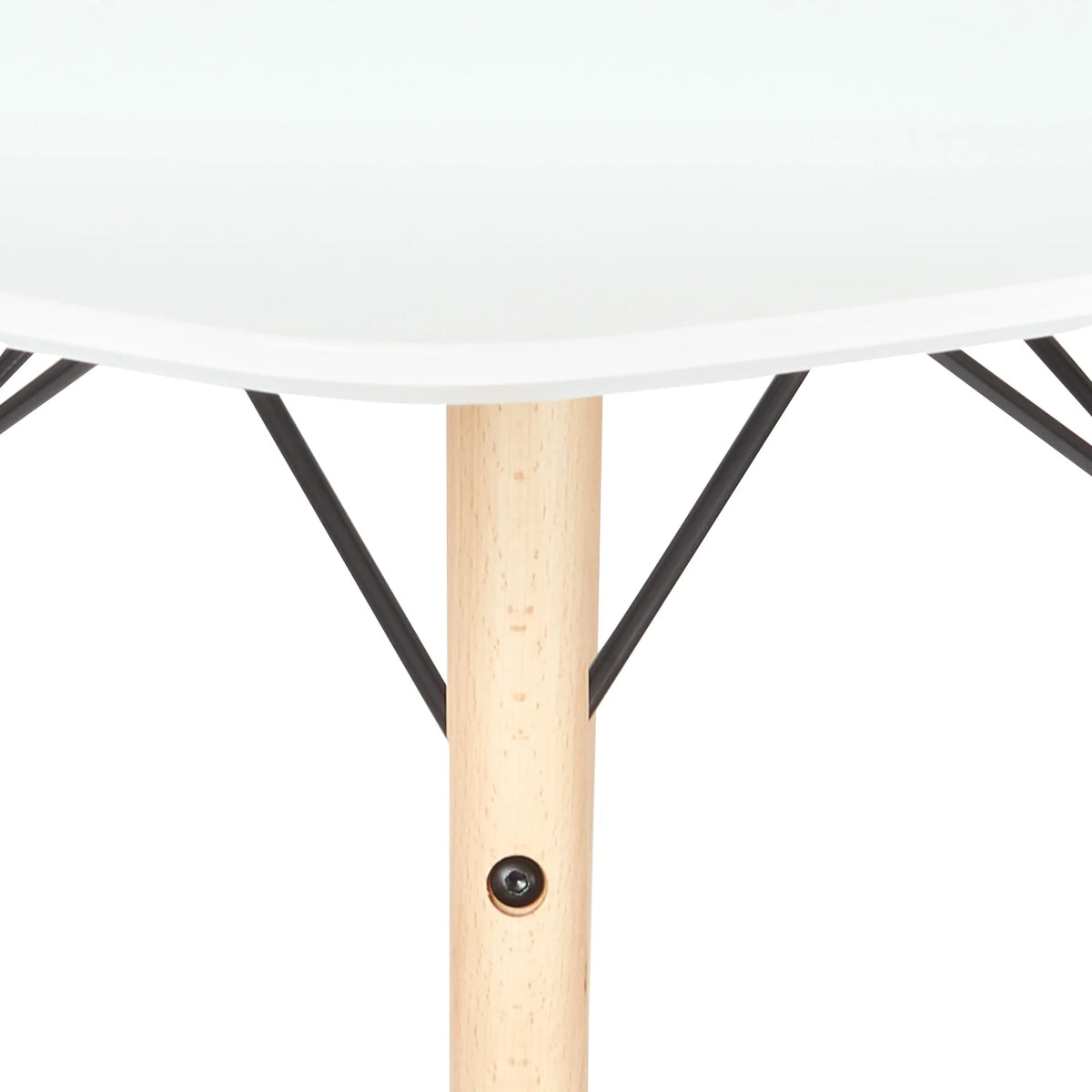White Counter Table with Natural Wood Legs F192864
