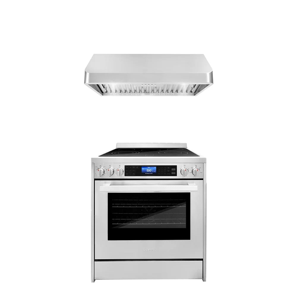 2 Piece Kitchen Appliance Package with Electric Range and Range Hood G386