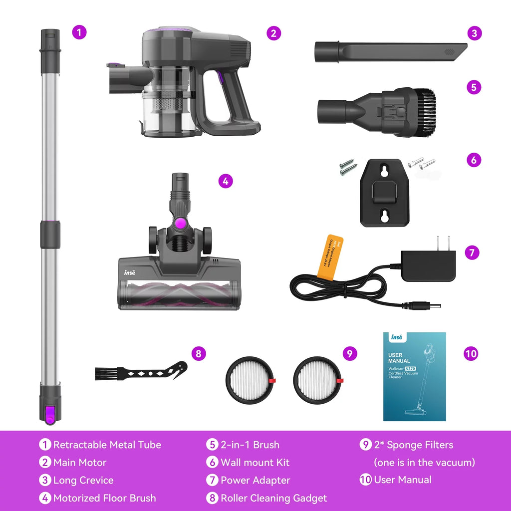Cordless Stick Vacuum 6 in 1 Purple S943