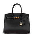 Black Leather Handbag U1006