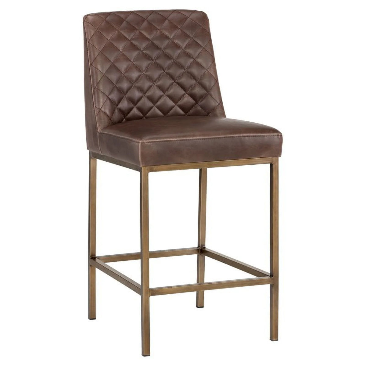 Brown Faux Leather Counter Stool Set of 3 B692
