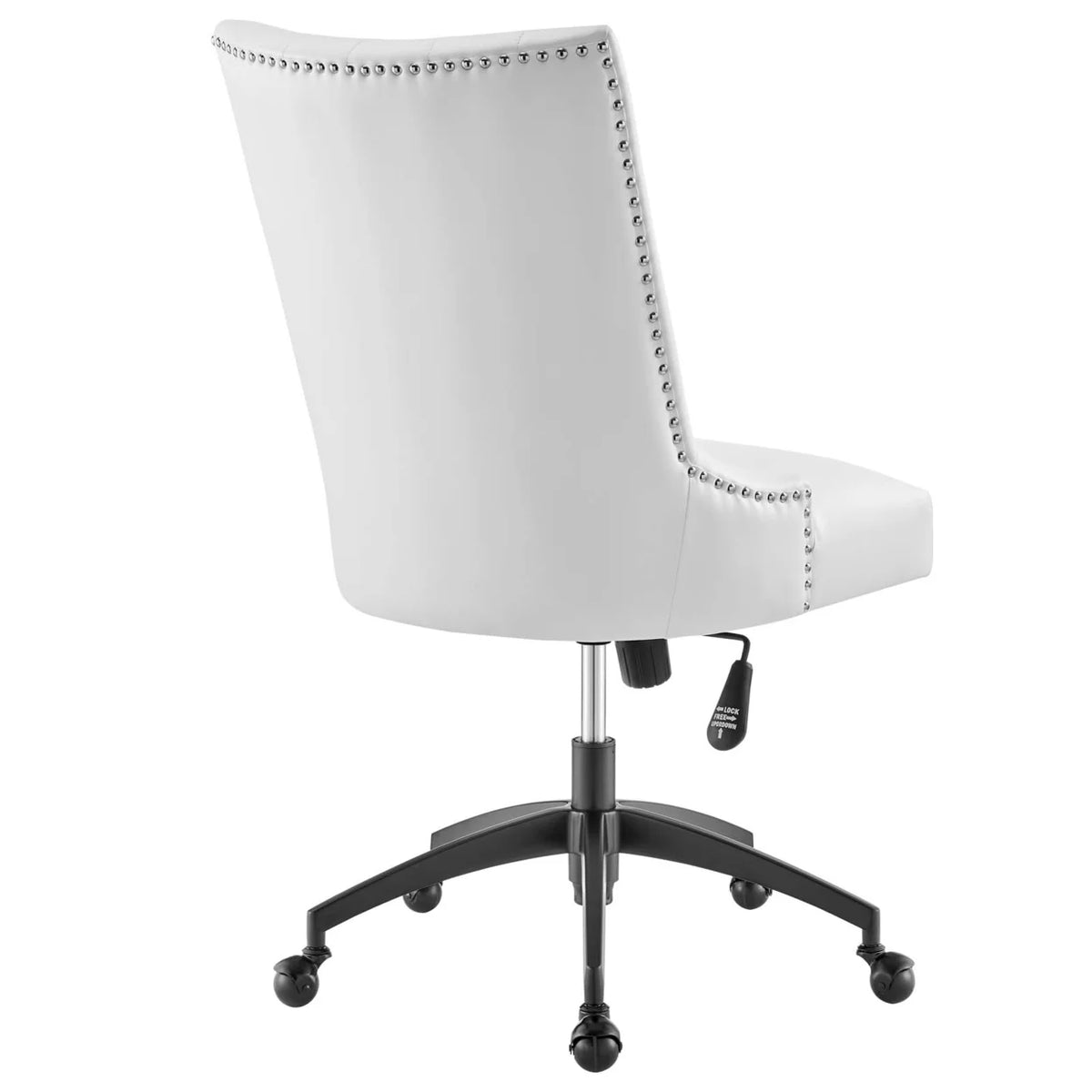 Black White Vegan Leather Office Chair U614