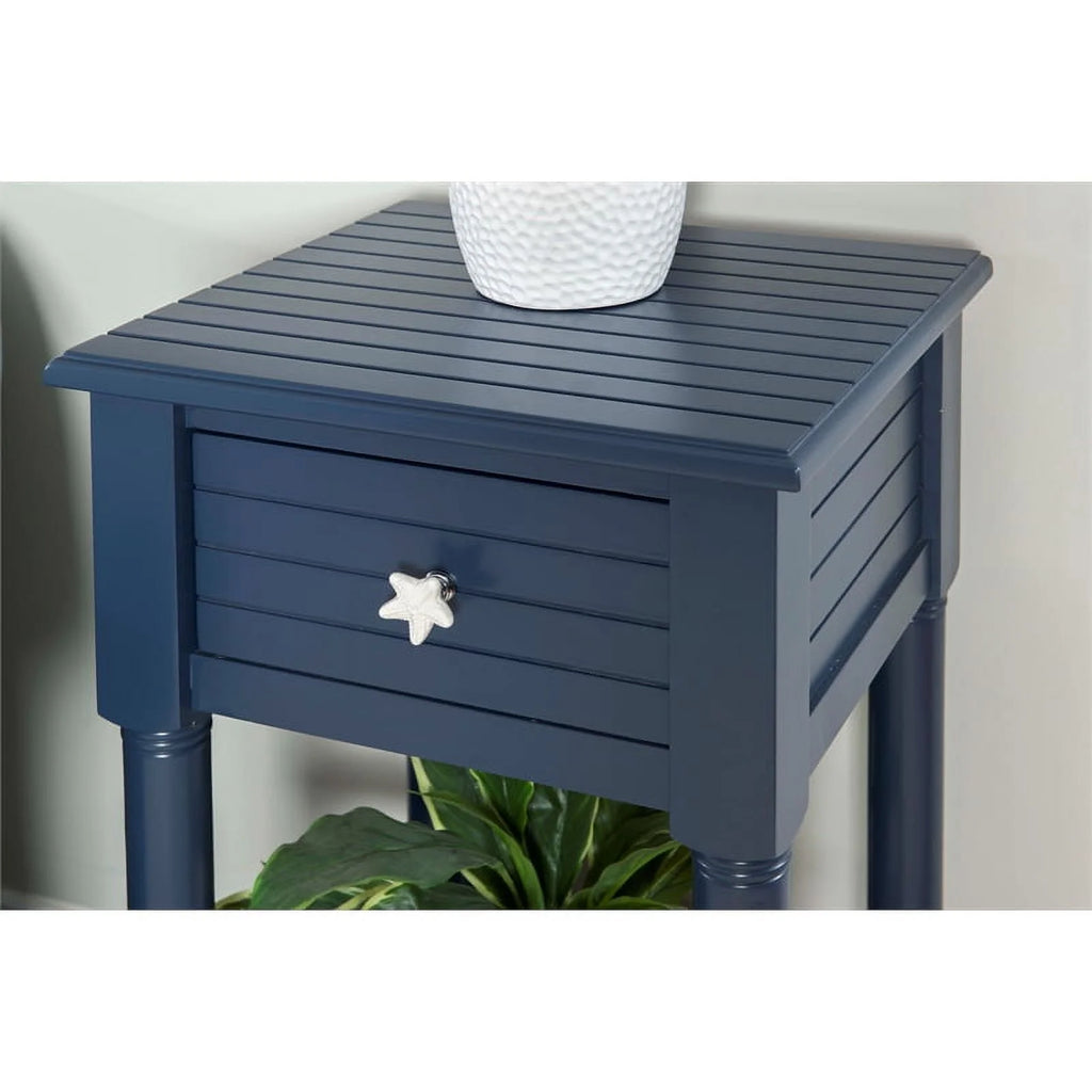 Navy Coastal Wood Side Table F886820