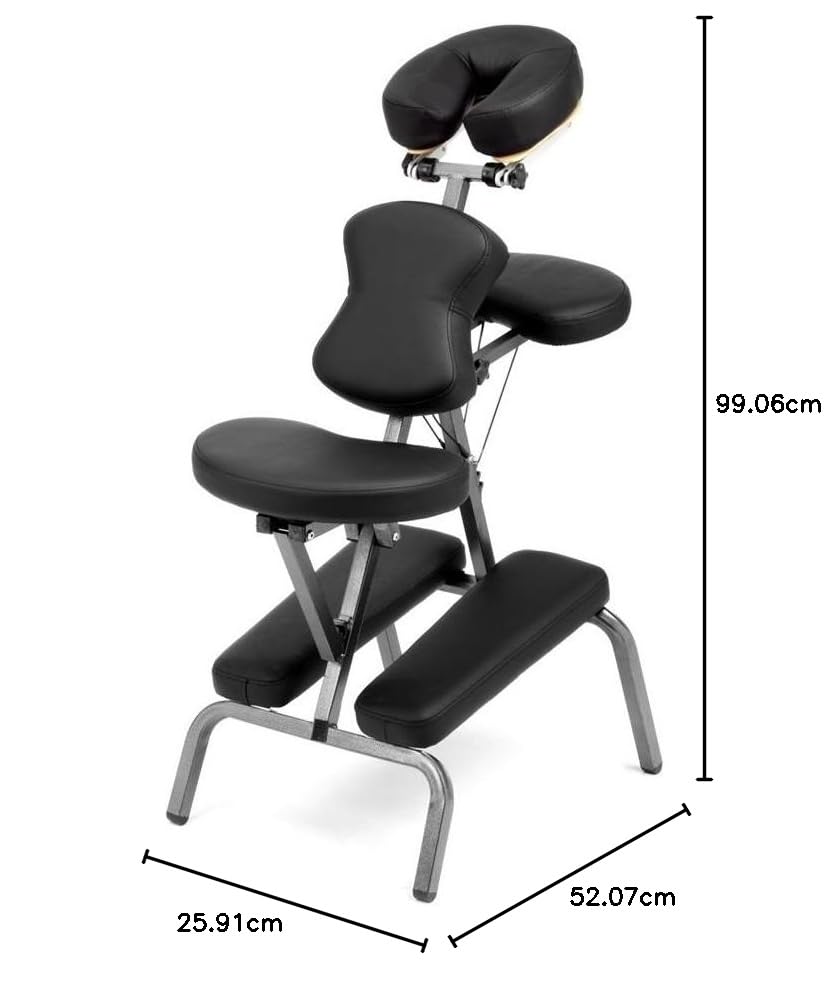 Beige Portable Folding Massage Chair with Carry Case E3946