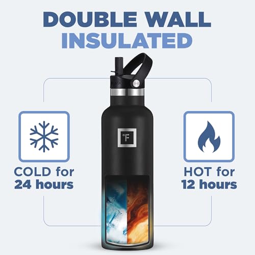 24 Oz Leak Proof Vacuum Insulated Stainless Steel Water Bottle F50651