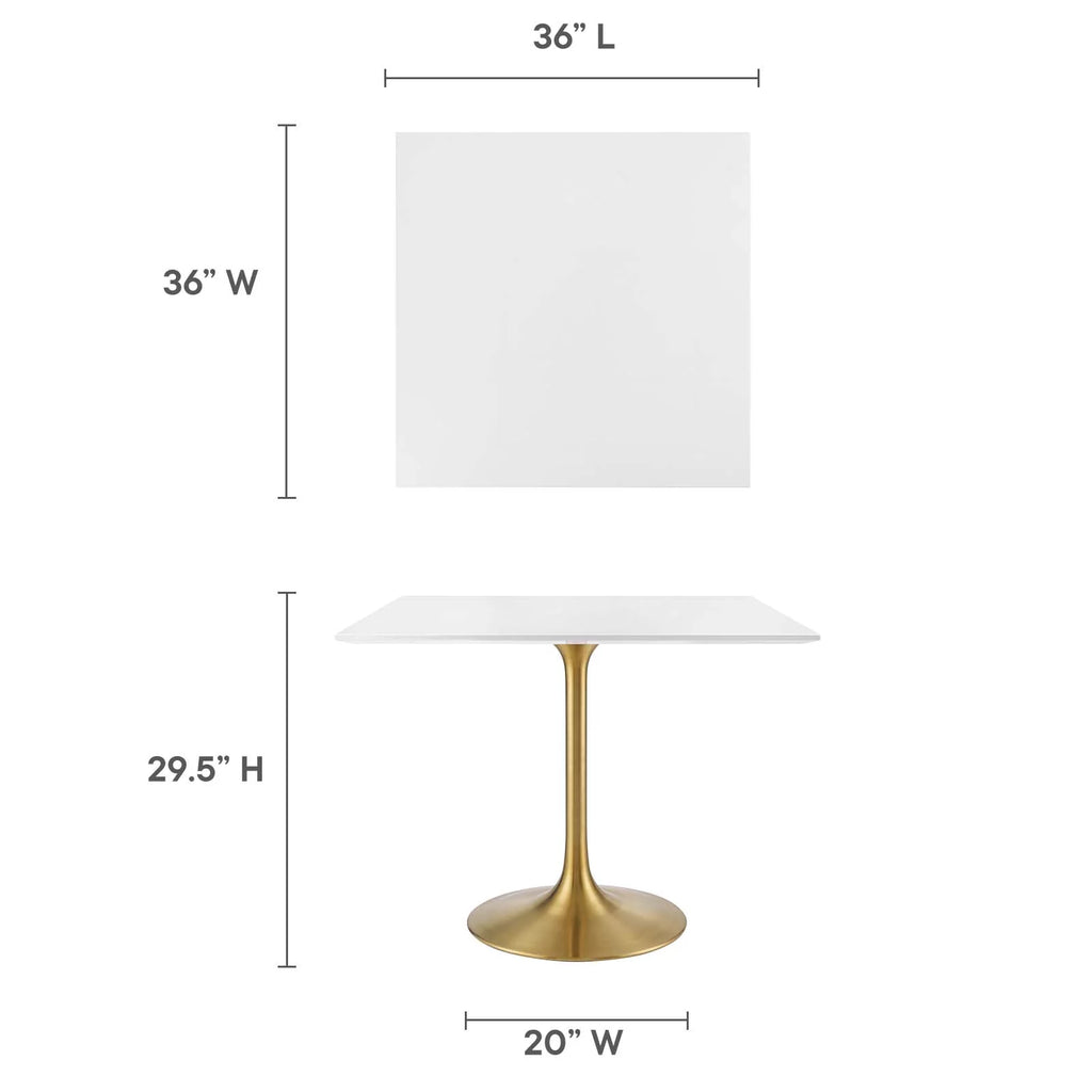 36" Square Wood Top Dining Table S5587