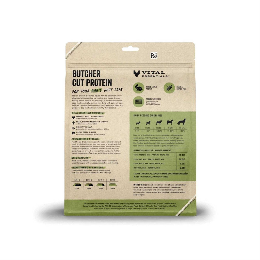 Freeze Dried Raw Rabbit Dog Food Mini Nibs V883