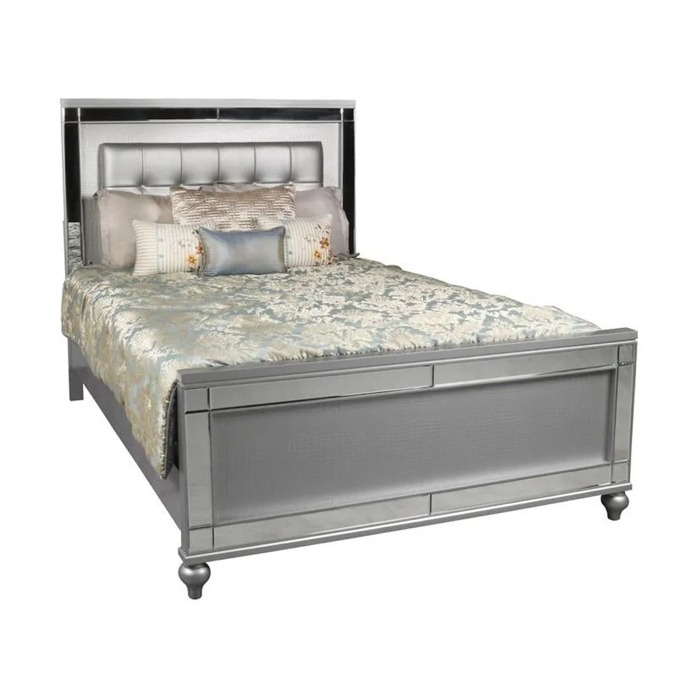 Solid Wood King Size Lighted Bed T796