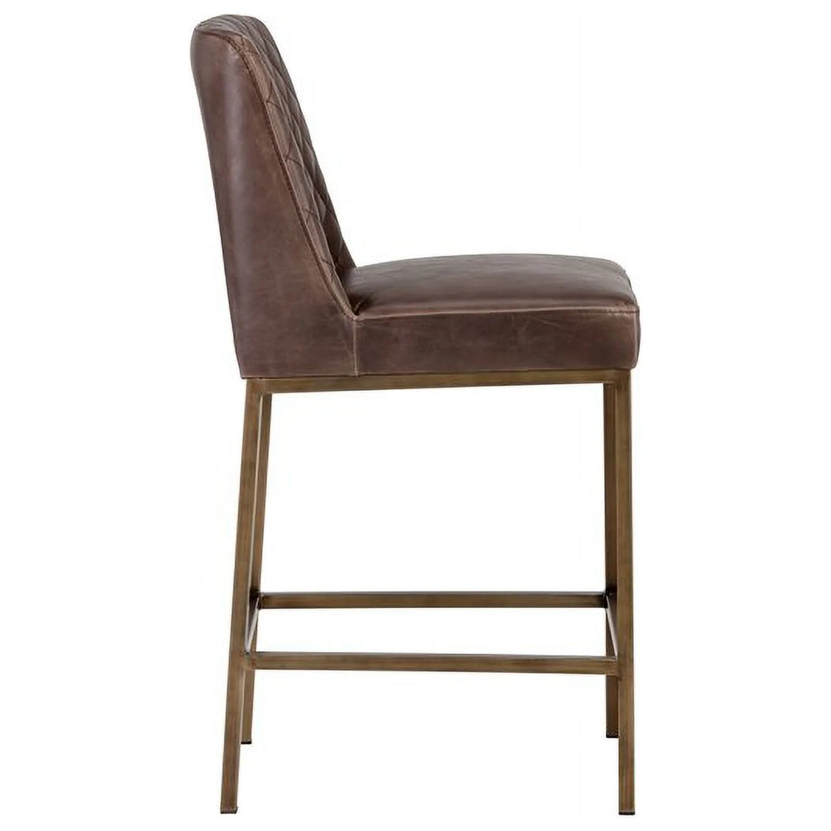 Brown Faux Leather Counter Stool Set of 3 B692
