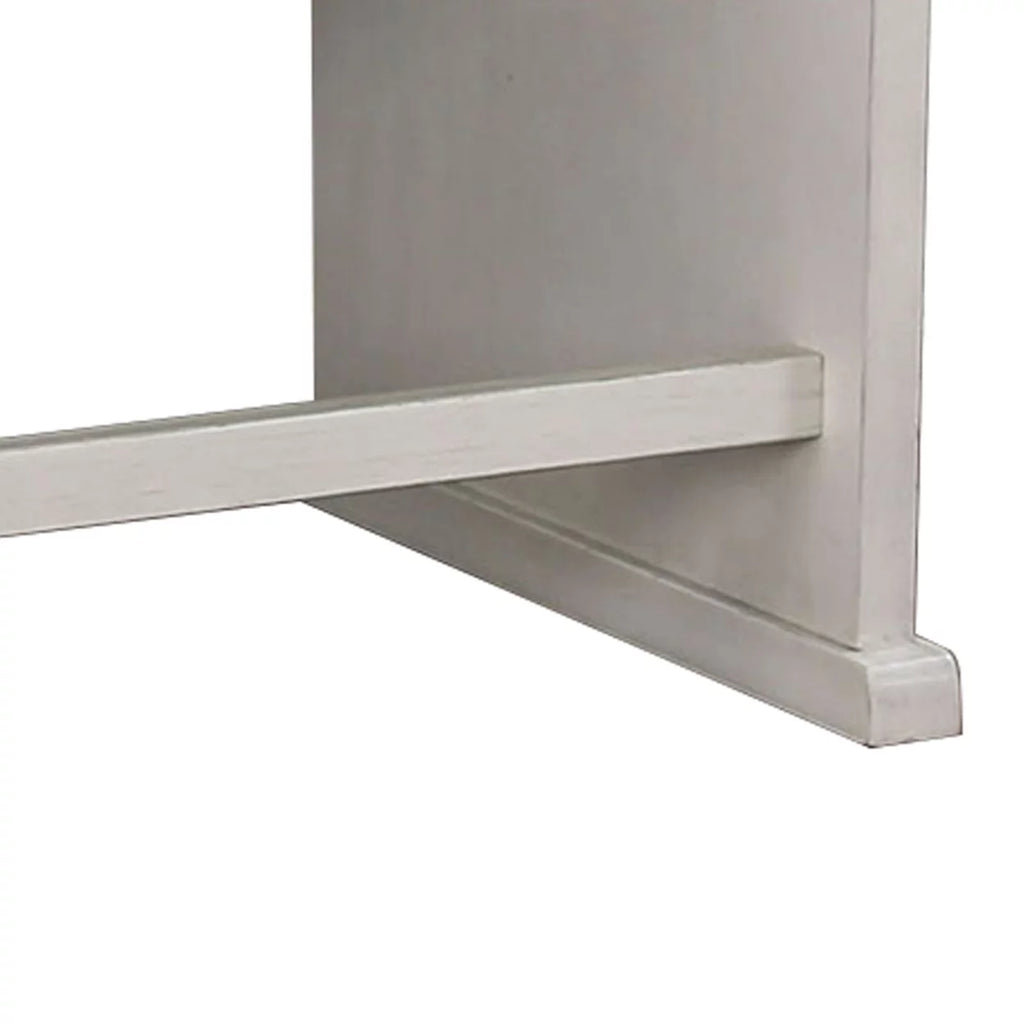 White and Black Wooden Counter Height Bench with Lift Top Seat I198024