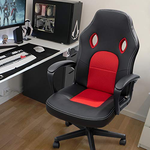 Grey Leather Ergonomic Office Chair with Lumbar Support Q88122