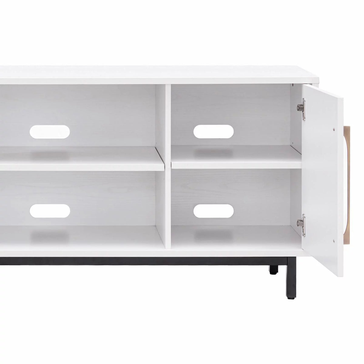 White Antiqued Gray Oak Rectangular TV Stand N641