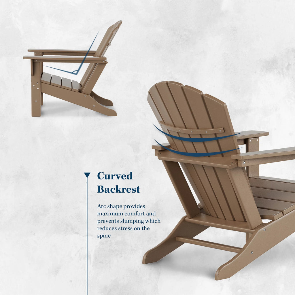 Black All Weather Resistant Poly Lumber Adirondack Chair F6751