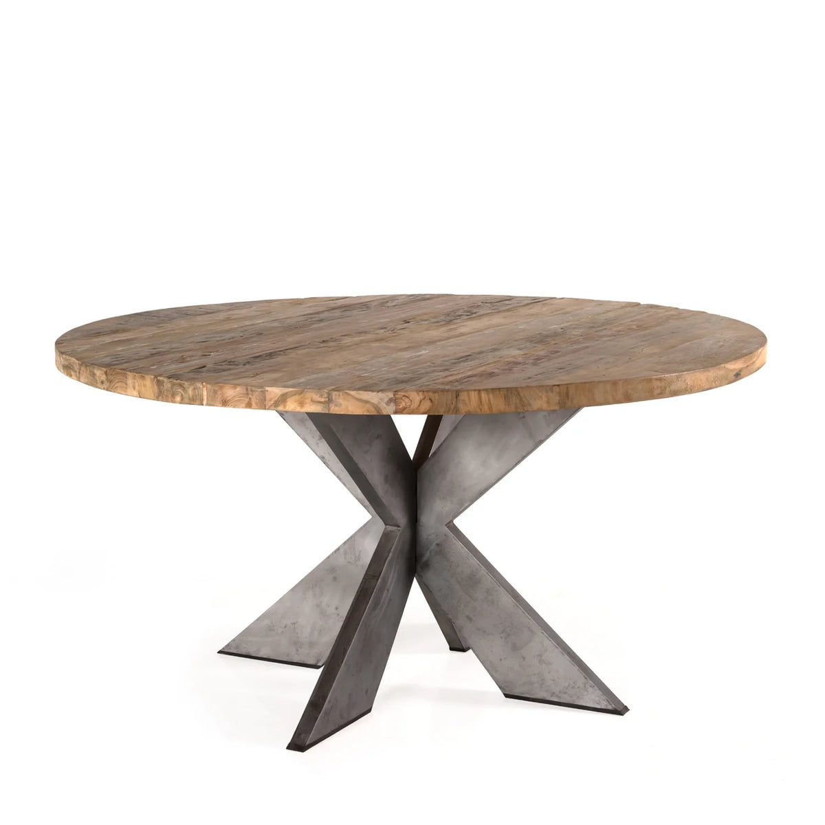 Round Recycled Teak Wood Dining Table K605911
