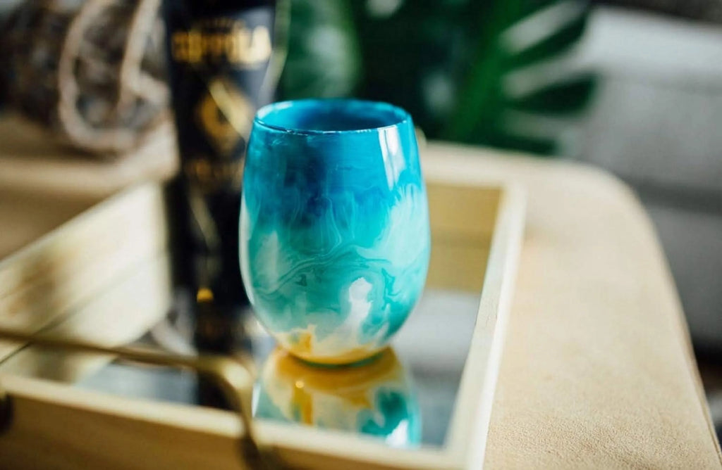 Beach Themed Stemless Wine Glass I242