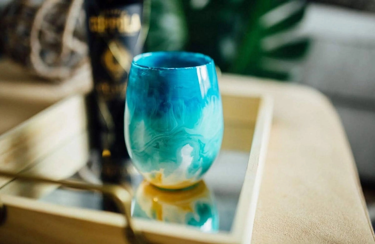 Beach Themed Stemless Wine Glass I242