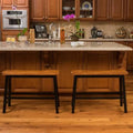 Saddle Wood Counter Dining Bench Set of 2 S657