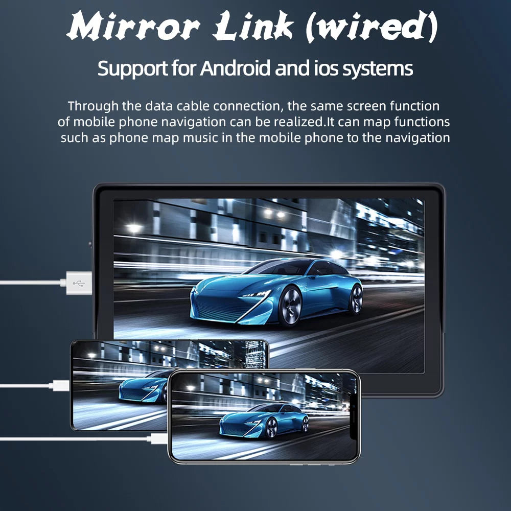 Portable Wireless Apple Carplay Android Auto 7'' Touch Screen Car Stereo X415