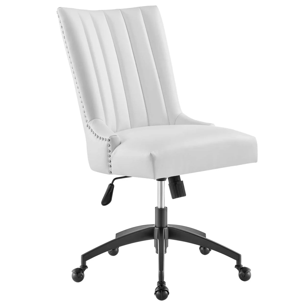 Black White Vegan Leather Office Chair U614