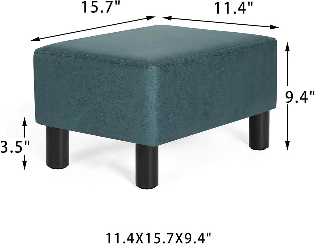 Blue Small Rectangular Ottoman Footstool K356