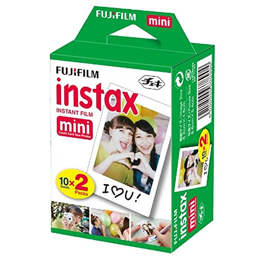 Instant Film Camera Pastel Blue with Twin Pack Instant Film 20 Prints and Case O6965