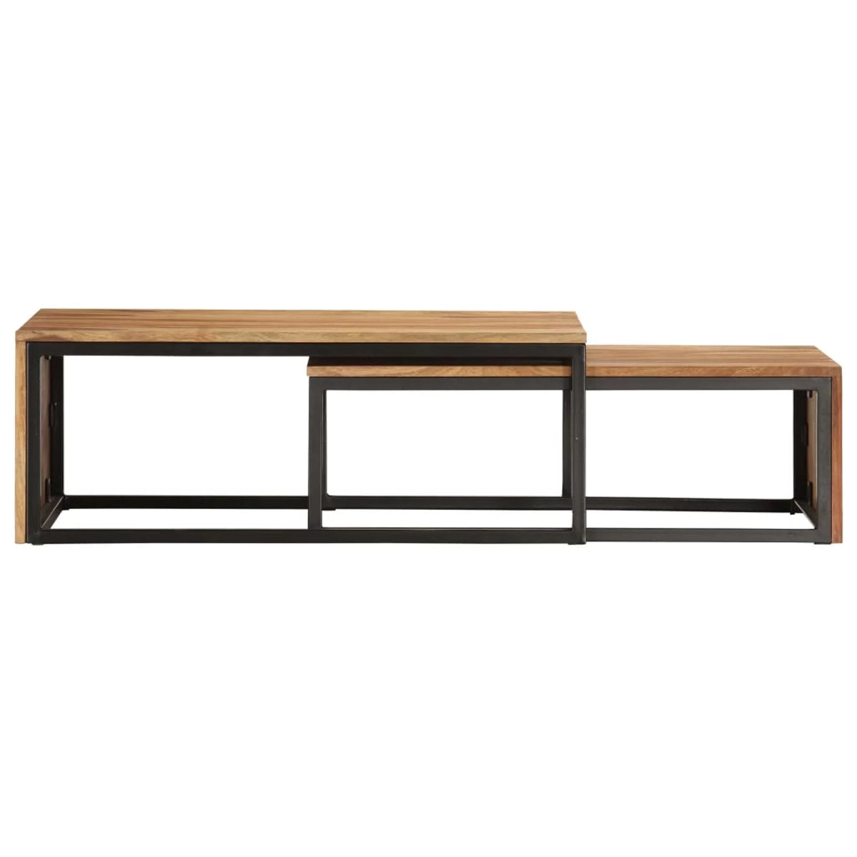 2 pcs Solid Sheesham Wood Nesting Tables J412