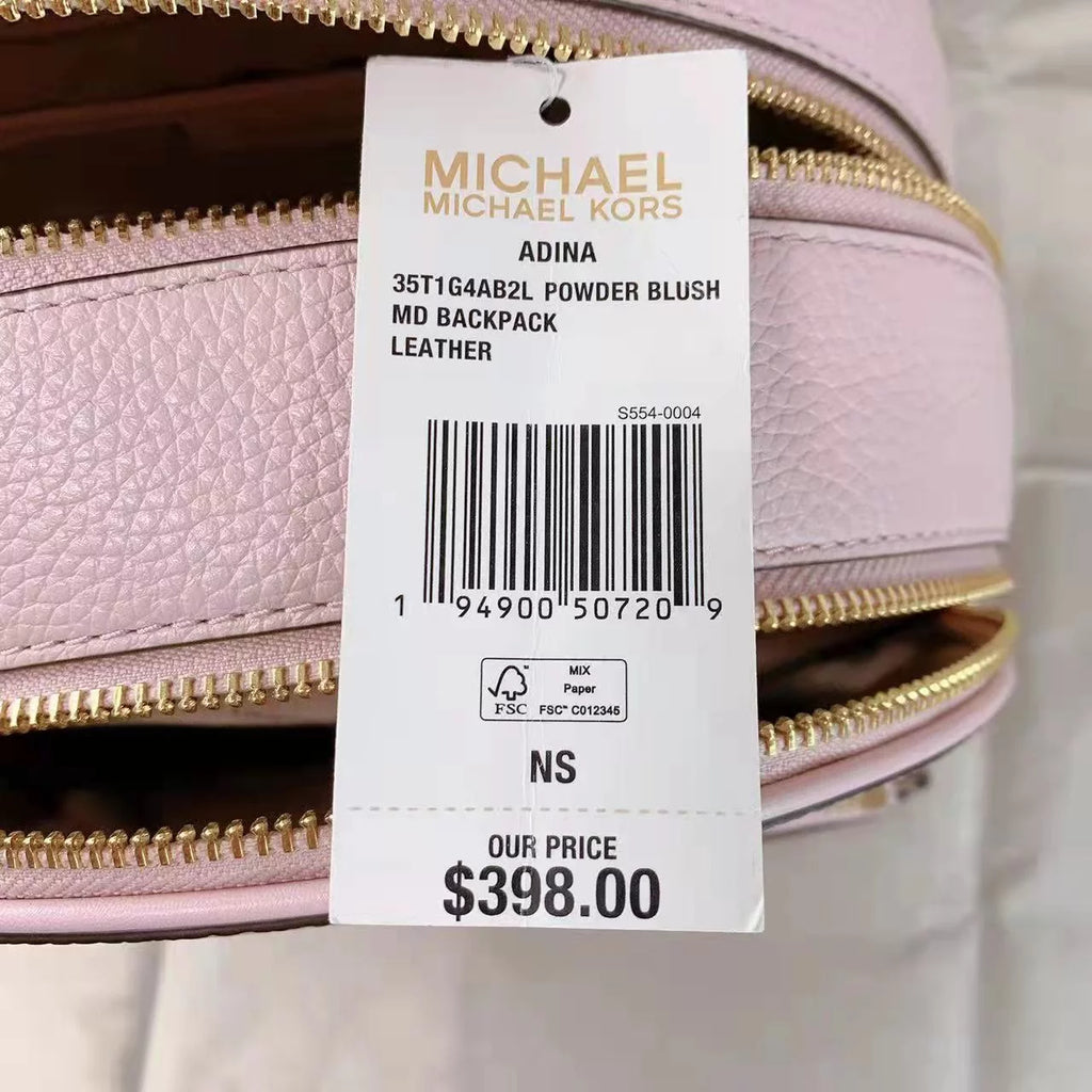 Powder Blush Pink Pebbled Leather Backpack O2360