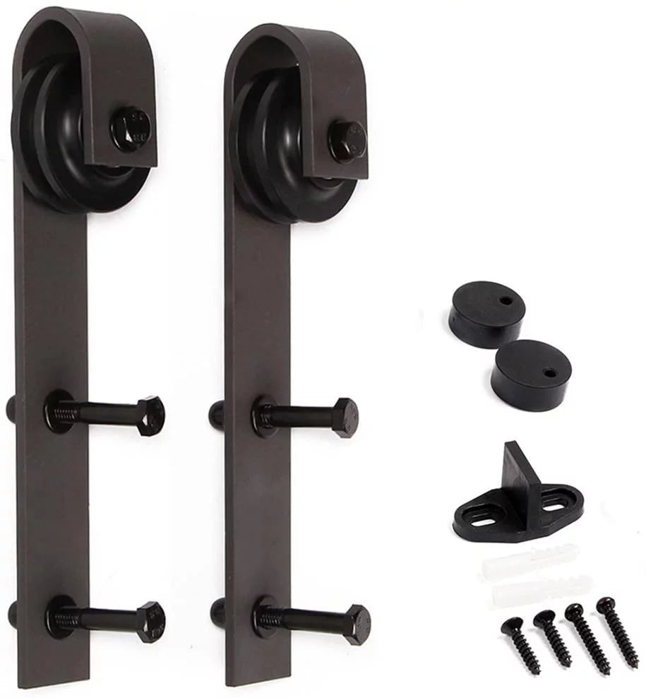 36 in x 84 in Knotty Pine Wood Sliding Barn Door with Hardware Kit D645148