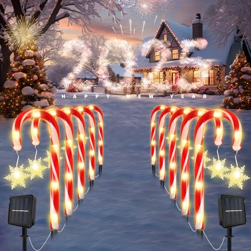 Solar Christmas Candy Cane Lights N955096