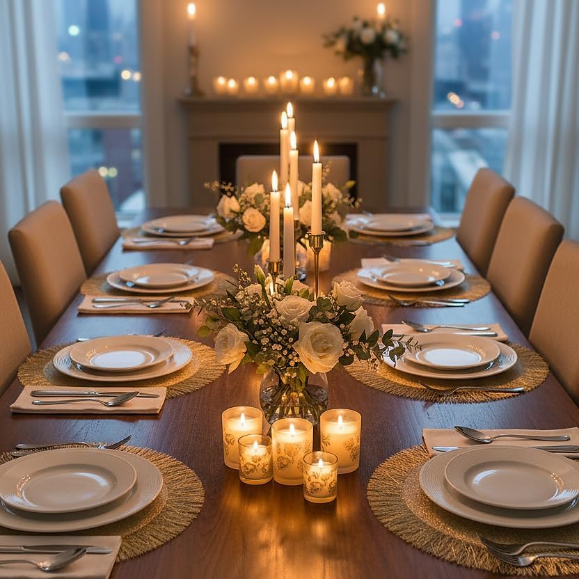 Gold Round Vinyl Placemats Set of 6 I452