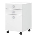 White 3 Drawer Engineered Wood Mobile File Cabinet S23233