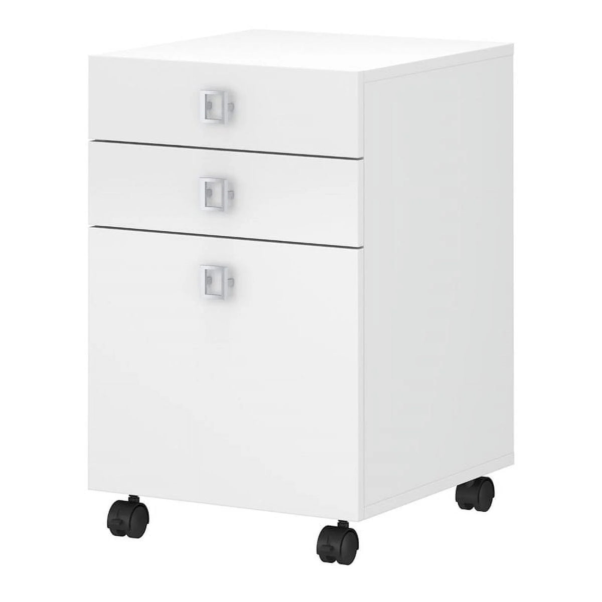 White 3 Drawer Engineered Wood Mobile File Cabinet S23233